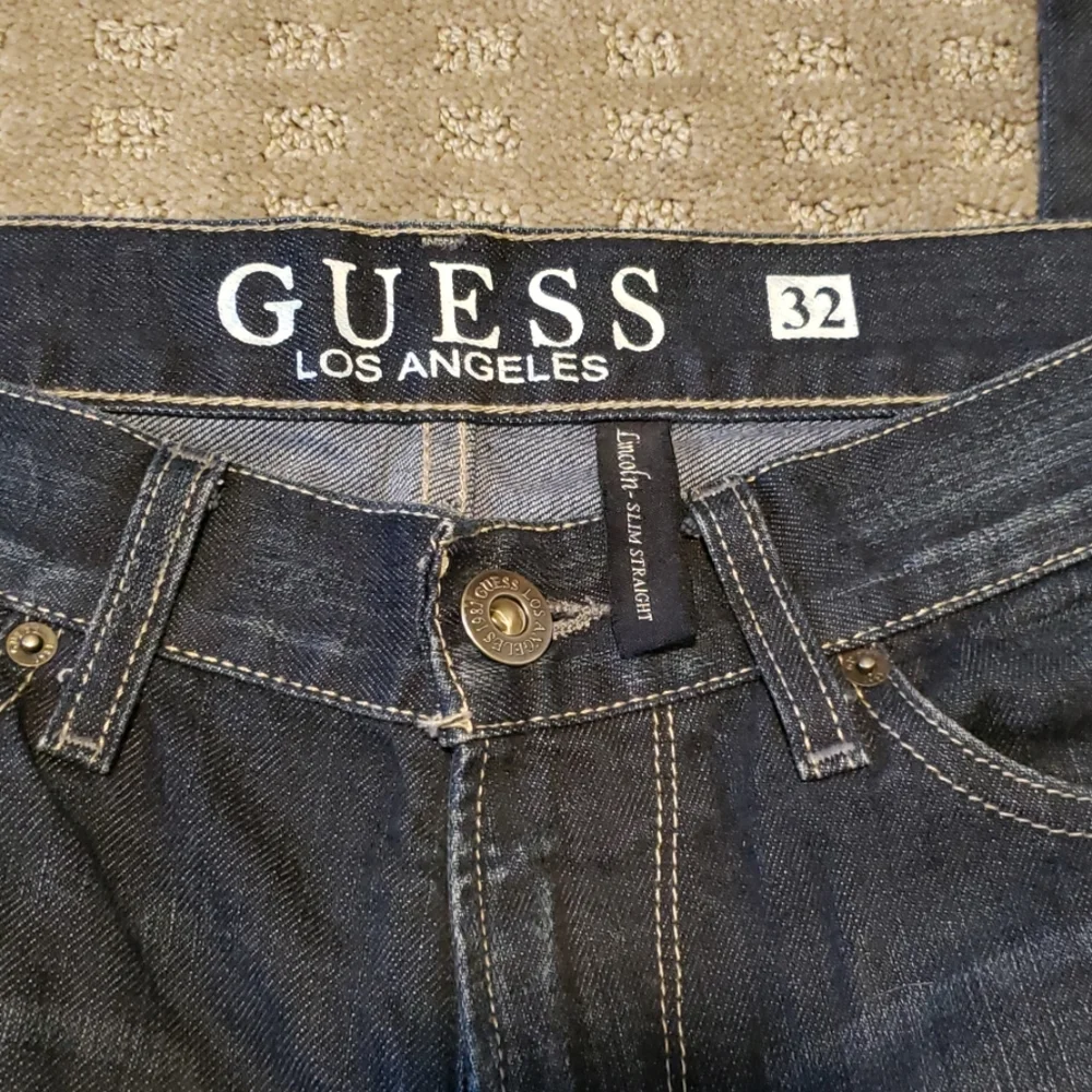 Guess Men’s Slim Straight Jeans in Dark Blue Wash